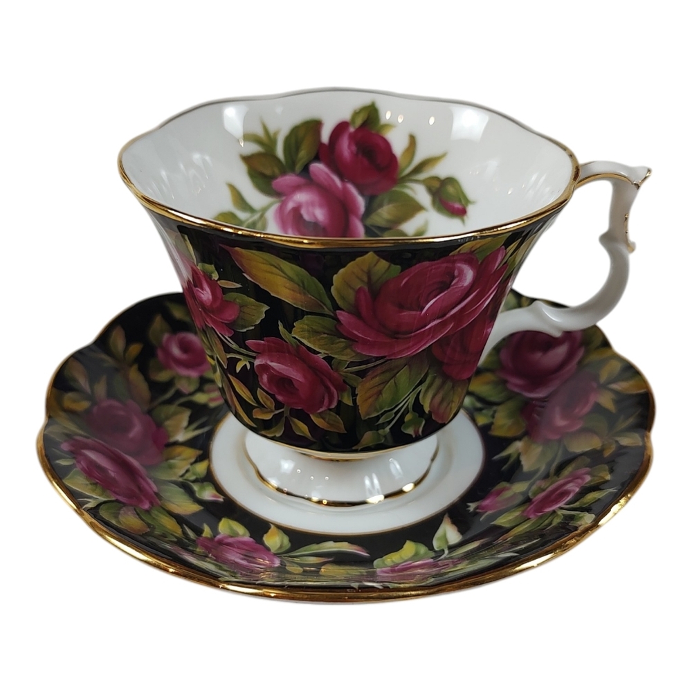 Royal Albert Bouquet Series Crimson Glory Bone China Teacup & Saucer Set